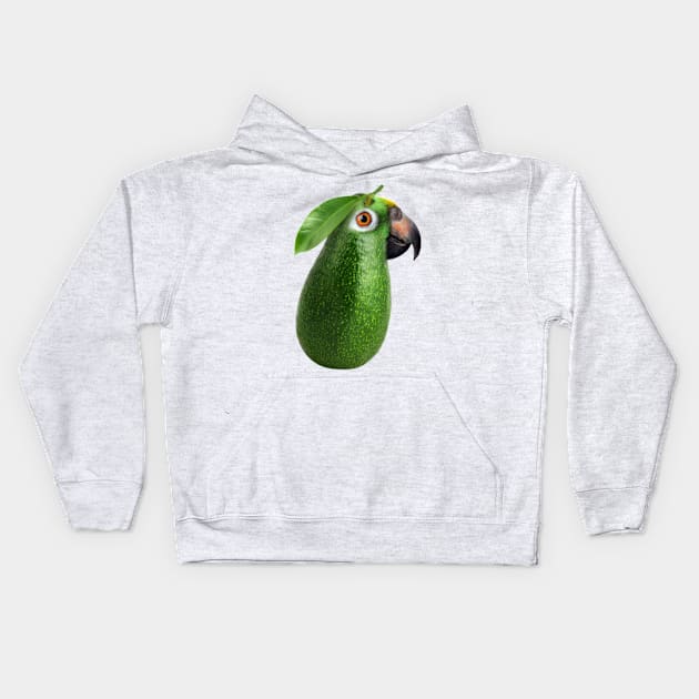 Avocado Parrot merge Kids Hoodie by DashaSliva
